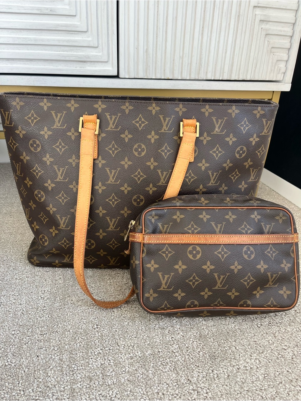 Louis Vuitton bundle Luco vintage  Monogram Canvas Tote with vintage Pouch